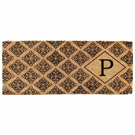 Monogram Door Mat, Black, Natural, 18 in W x 46 in L